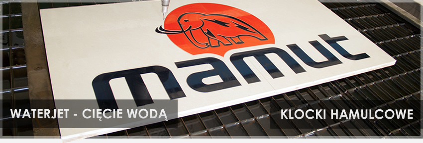 WATERJET Cięcie Wodą, klocki hamulcowe
